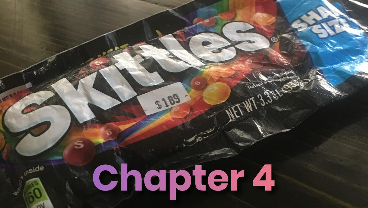 A close-up of a bag of Skittles candy